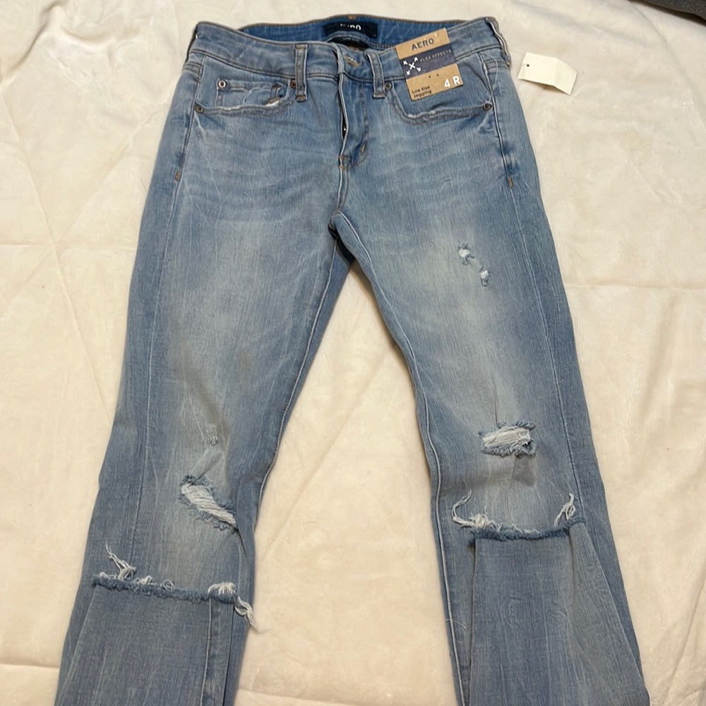 Blue white washed jeans